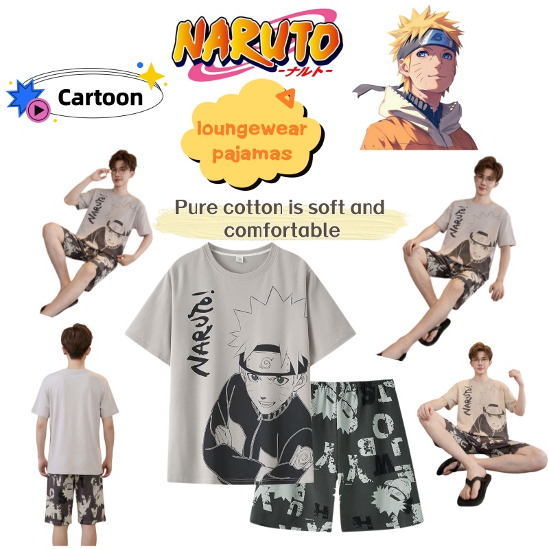Anime Cosplay Recommendations - Летние хлопковые мужские пижамы с короткими