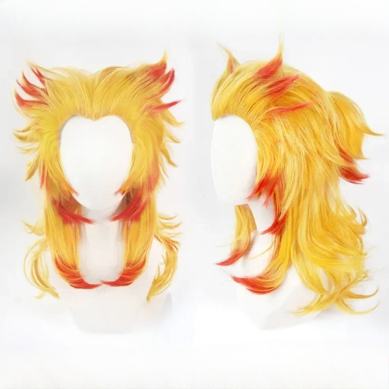 Anime Cosplay Red Hair - Парик Rengoku Kyoujuro Kimetsu No Yaiba,