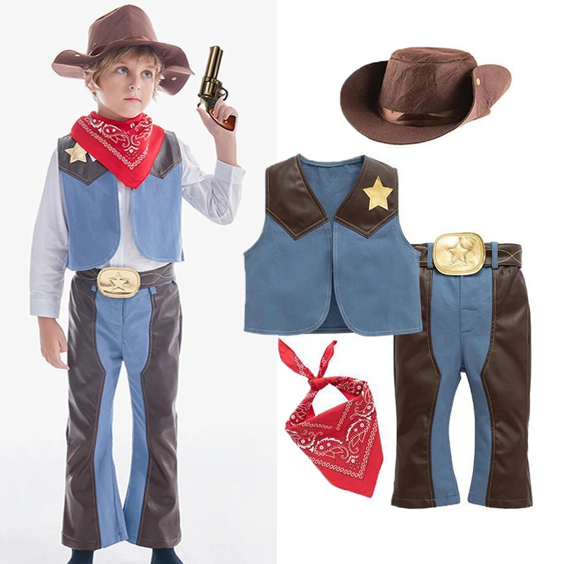 Anime Cosplay Toddler - Umorden кожаный стиль западный ковбойский костюм