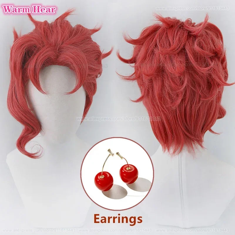 Noriaki Kakyoin синтетический  – обзор и цена Anime Cosplay Red Hair